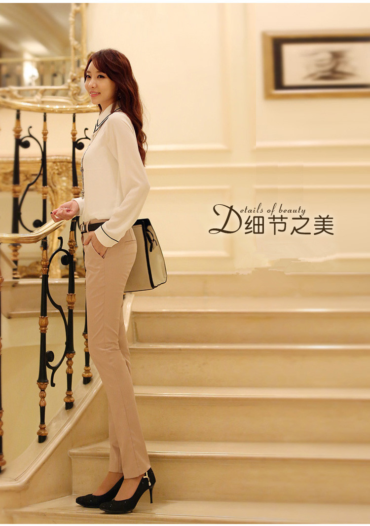 黛萍  2015新款女装秋冬季休闲裤加绒裤 黑色不加绒 XL