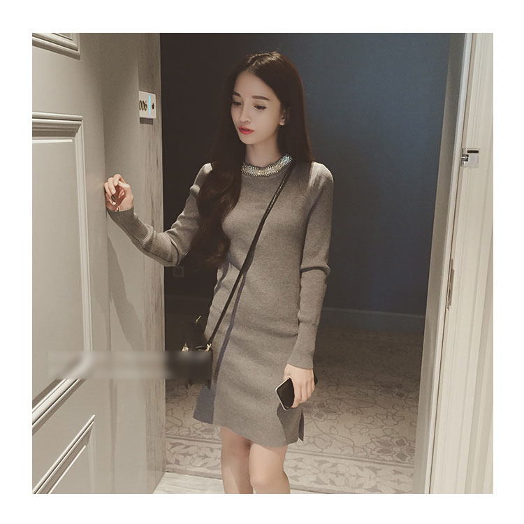 衣与草2015秋装新款连衣裙子女装秋款 女装秋季连衣裙秋装上新 女装冬上新  冬季新品女装 灰色 均码-
