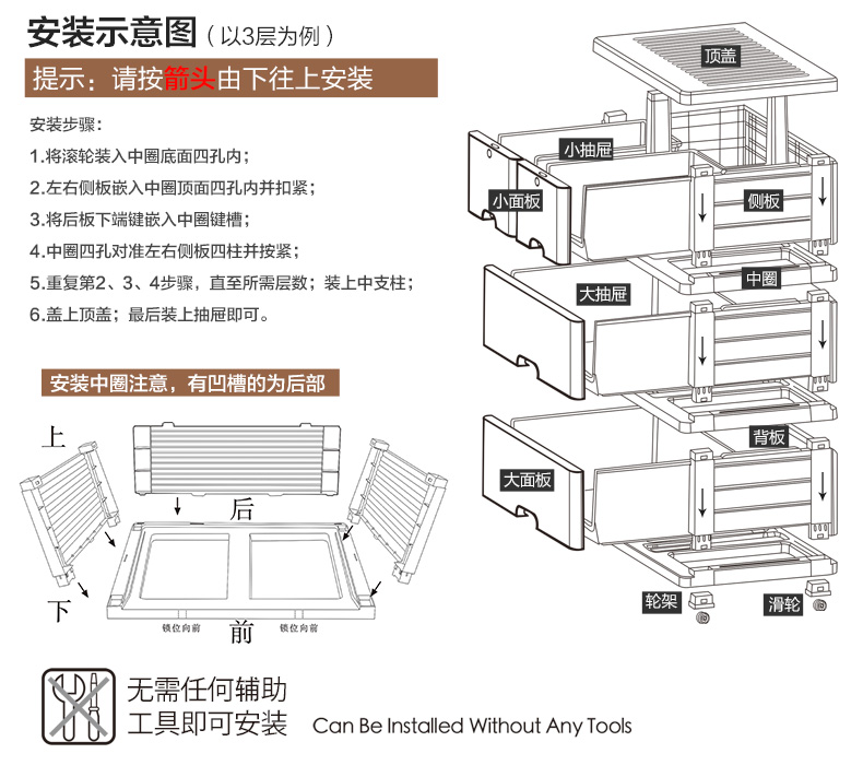 Haixin海兴塑料加厚婴儿童宝宝衣柜整理柜抽屉式收纳柜玩具储物柜 五层 儿童小熊设计 98%好评 无忧售后 放心购买