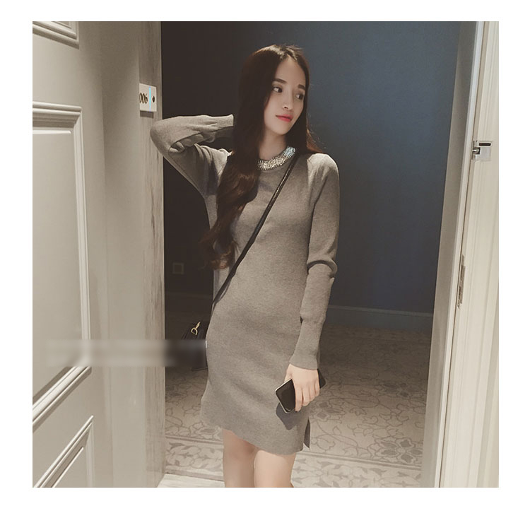 衣与草2015秋装新款连衣裙子女装秋款 女装秋季连衣裙秋装上新 女装冬上新  冬季新品女装 灰色 均码-