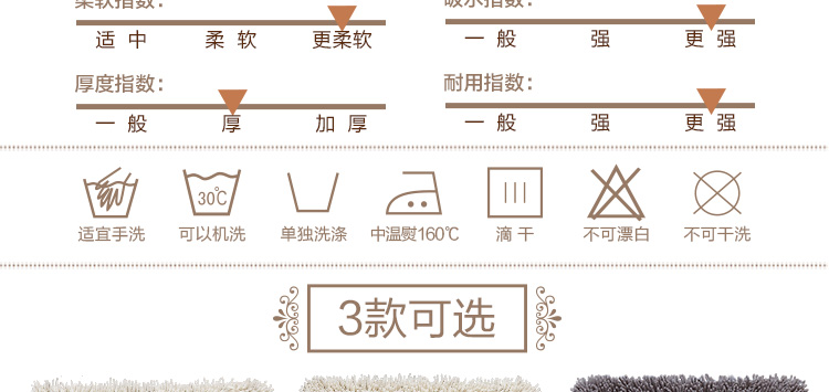 
                                                                                尼的生活纯棉地垫门垫入户大脚垫浴室防滑吸水地巾卧室地毯 米色方格                