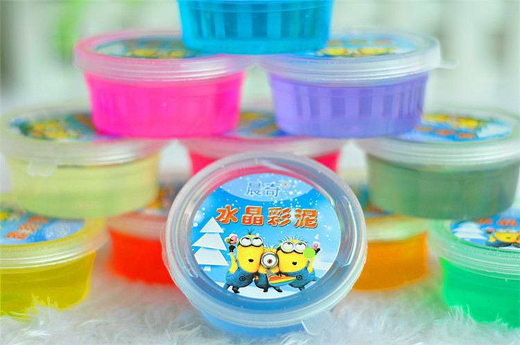 创意捏泥12色轻质彩泥儿童水晶粘土环保橡皮泥12色3D水晶透明粘土太空沙泥果冻泥橡皮彩泥