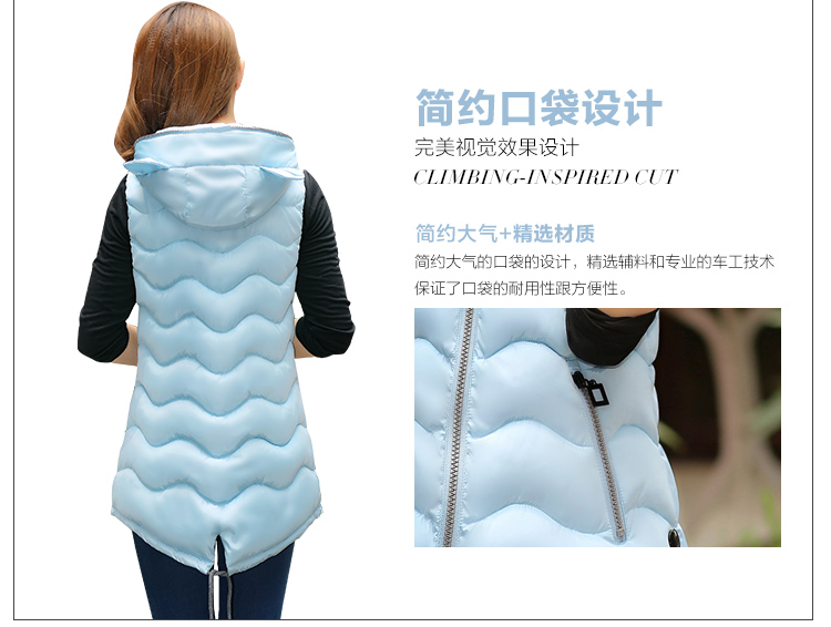 CHIAY 2015秋冬新款羽绒棉马甲女外套 韩版修身中长款时尚马夹女棉衣 红色 3XL