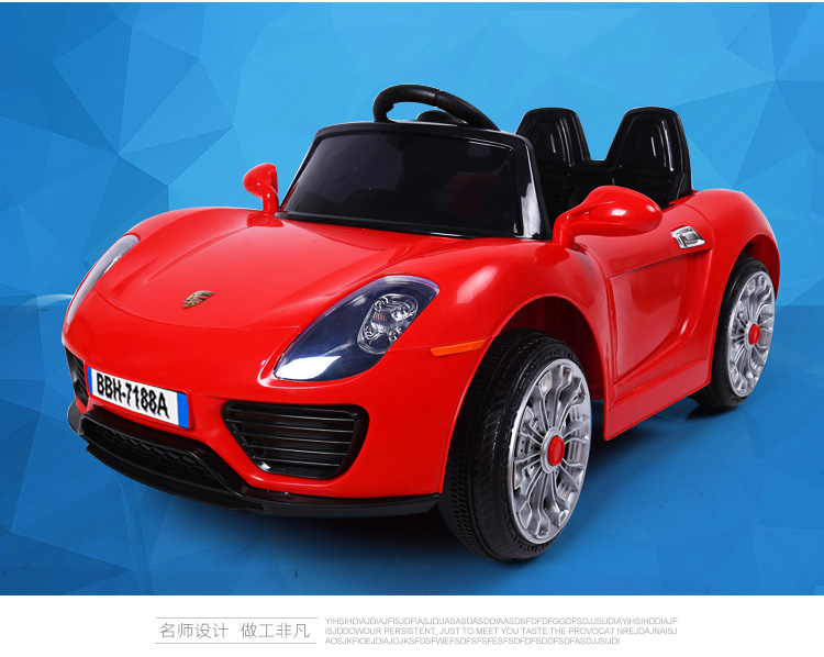 保时捷 儿童电动车 四轮童车可坐 宝宝玩具车 双驱可遥控小孩电动汽车