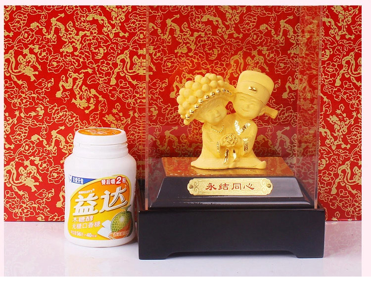 
                                        聚善缘 结婚礼物百年好合新婚房礼品床头柜玄关摆设送闺蜜礼品 小号11*8.5*11cm 0.6kg                