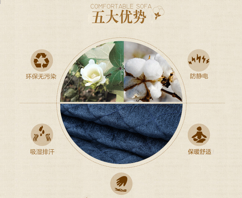 
                                        欣巢 沙发垫四季组合时尚布艺欧式沙发垫套装厚沙发垫坐垫罩真防滑皮沙发垫飘窗垫 陌上花开-宝蓝色 90*90cm/一片                