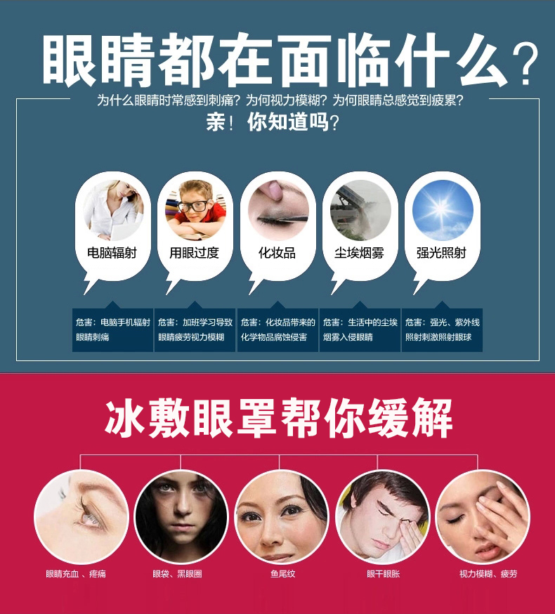 创意冷热敷眼罩 午睡遮光眼罩 睡眠 遮光 可爱美容冰袋 爆笑养颜眼罩 淡化黑眼圈 男女款 困意绵绵