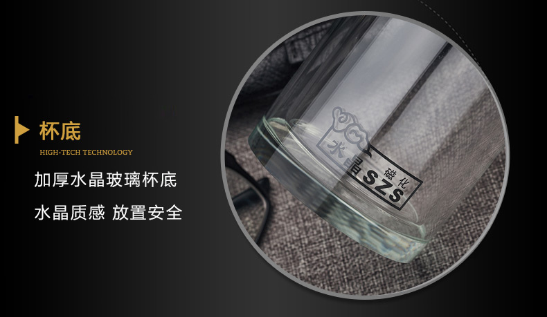 
                                        水中神470ml大容量 双层玻璃茶杯 耐热水杯 礼盒装9072                