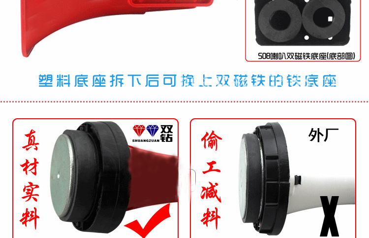 
                                        双钻 40W 功率多媒体插卡插U盘数码录音扩音器 红色                