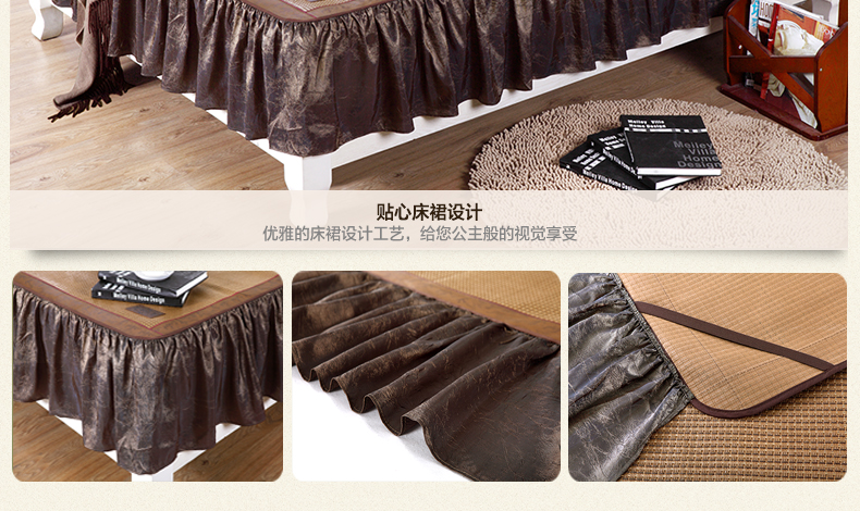 老席匠凉席 藤席 加厚透气可折叠空调席子 夏凉郡御藤席两三件套 郡御普通款 180*198cm床三件套