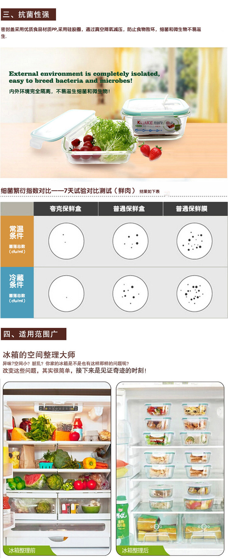 
                                        夸克（KUAKE） 耐热玻璃饭盒微波炉保鲜盒便当盒餐盒密封盒多重规格可选厨房用品 圆形620蓝                