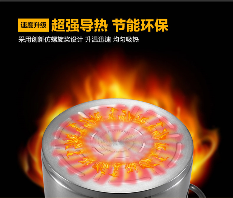 Momscook 德国工艺 进口18/10不锈钢深汤锅 26CM高度18CM 容量8L