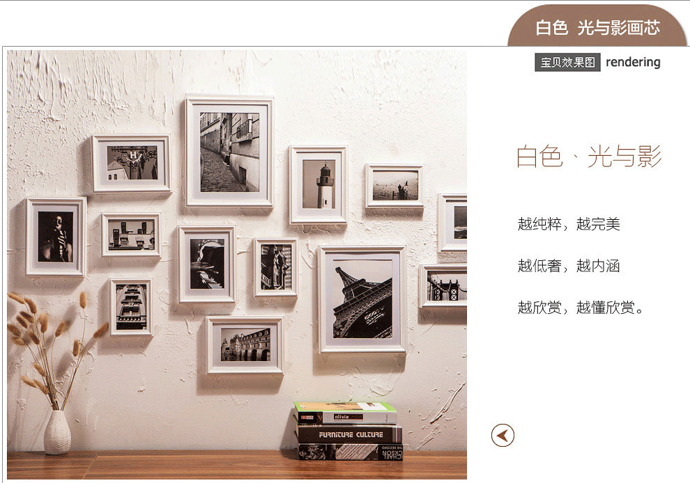 
                                                            好久不见 装饰画壁画照片墙相框墙组合相片墙美式北欧式壁画客厅挂画组合现代有框画 北欧温情11框                