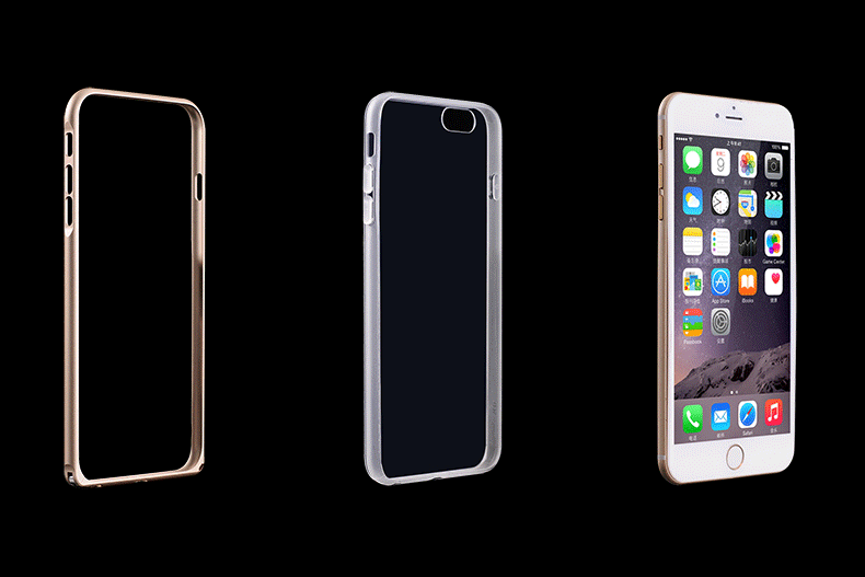 iphone6/6s/6plus/6splus金属海马扣边框加tpu保护套手机壳t 粉色 6