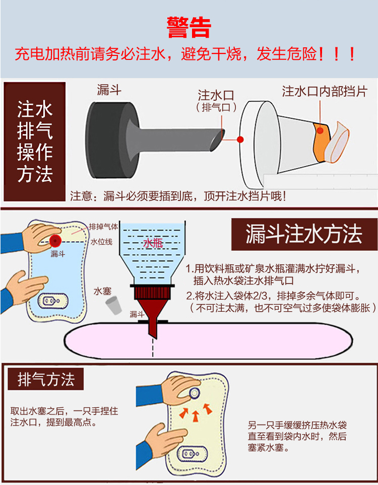炫迪 电热水袋充电防爆 电暖宝暖宝宝暖手宝暖腰宝手捂抱枕靠垫（已注水） 萌奇奇