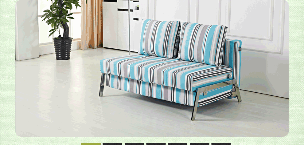 客厅家具 沙发床 青木兰 青木兰简约时尚小户型双人折叠沙发床 卧室