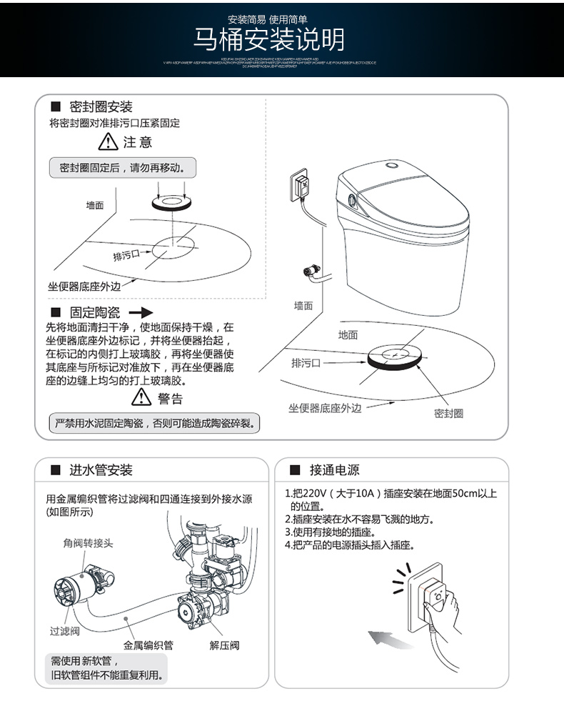 厨房卫浴 马桶/智能马桶盖 法恩莎(faenza) 法恩莎卫浴 智能坐便器fb