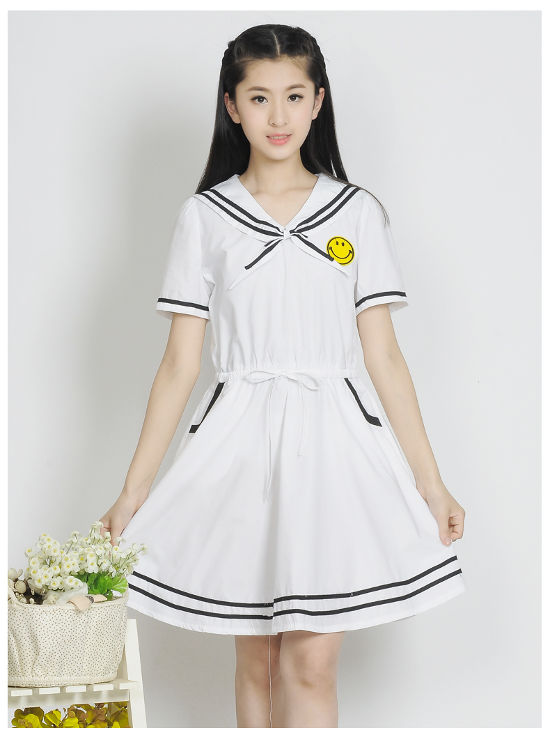 琦兮城堡女大童女装儿童初中高中学生校服夏季裙子女童演出服2016新款