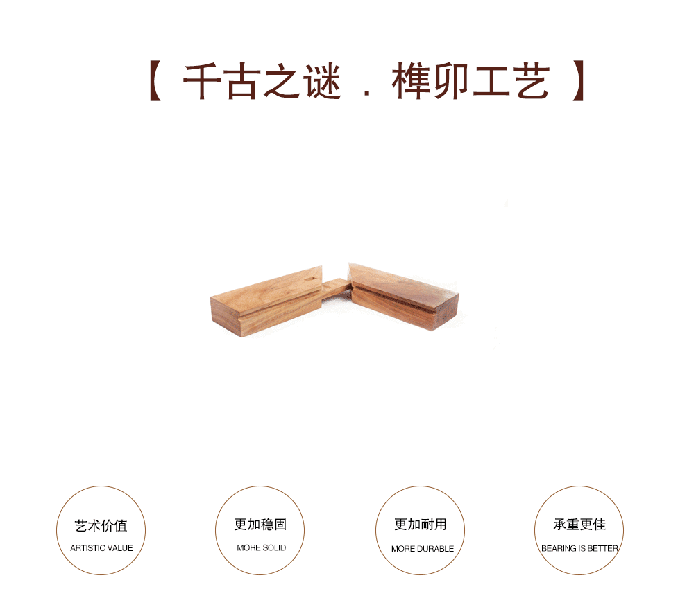 福尊 床实木双人床 榆木卧室家具1.8米大床 组合3(床