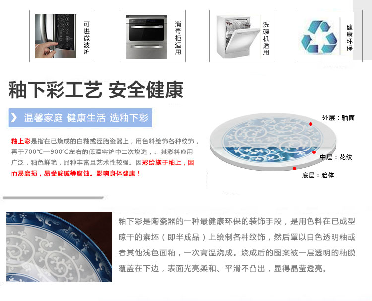 日本韩国进口大汤碗美浓烧石村波唐草10寸特陶瓷器餐具