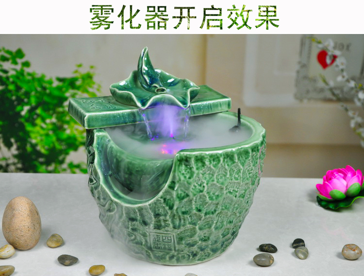 
                                        欧凯隆陶瓷流水喷泉摆件风水球轮工艺品客厅养鱼摆设家居装饰品 流水摆件A                