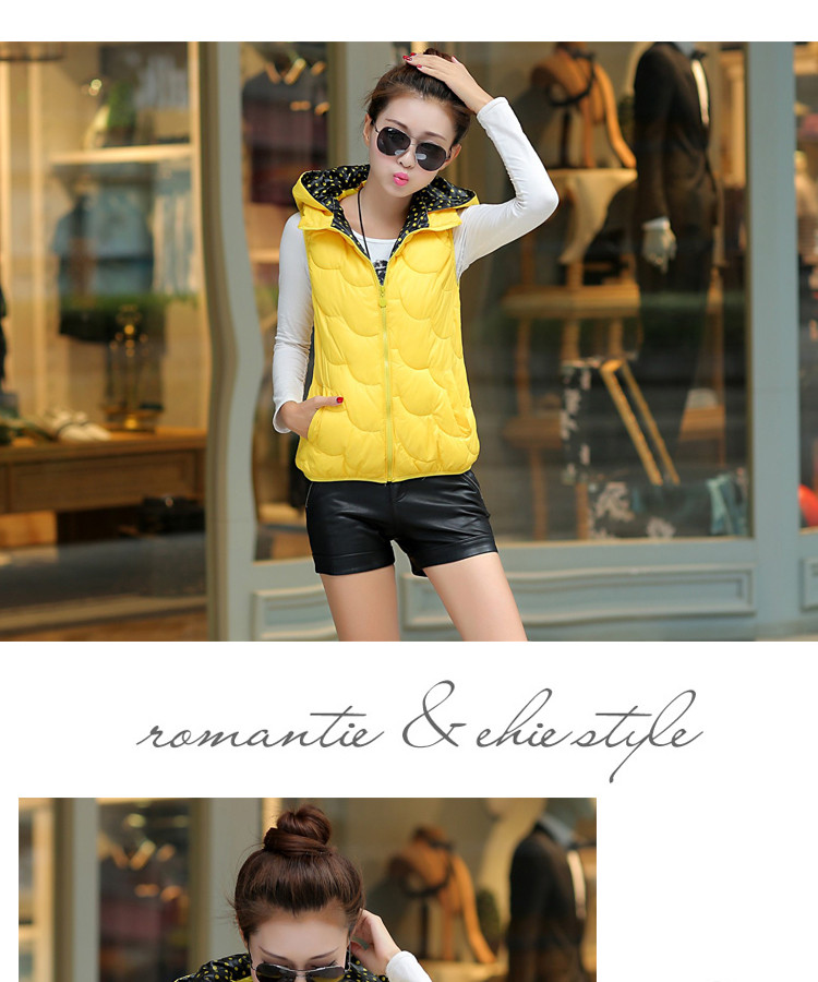 <em>羊诺</em>2014秋冬装新款韩版连帽加厚短款背心马