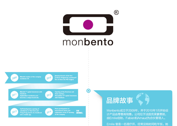 优集品 monbento饭盒 便当盒 日式便当盒 可微波 绿色/白色