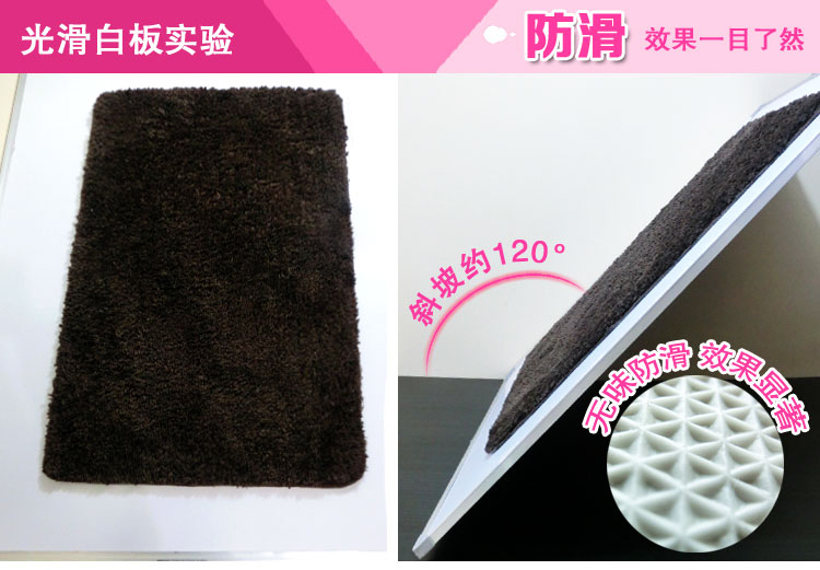 
                                        SUNGENS 加厚加密2CM长毛绒地垫 柔软床旁垫 超吸水防滑浴室脚垫 出浴沥干垫 浅灰色 60*90CM                