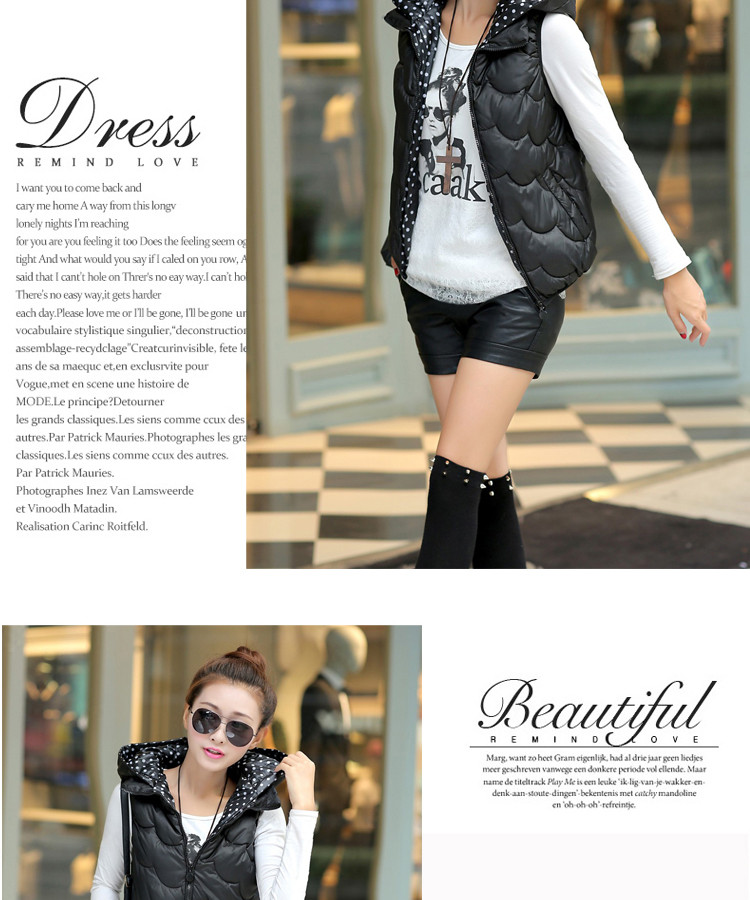 <em>羊诺</em>2014秋冬装新款韩版连帽加厚短款背心马