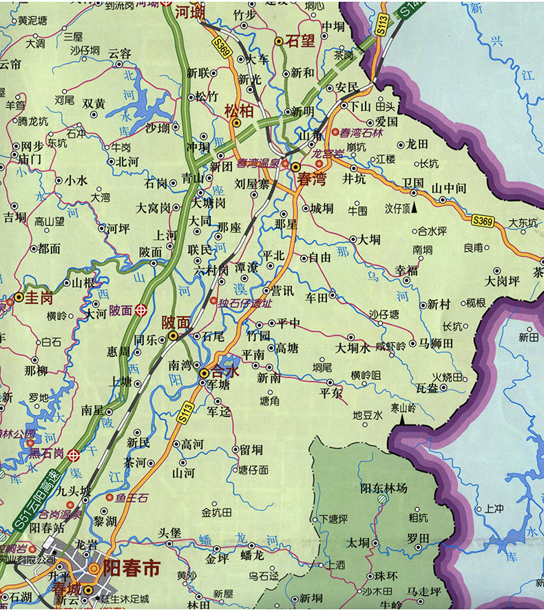 广东省阳江市地图 约0.88*0.56米