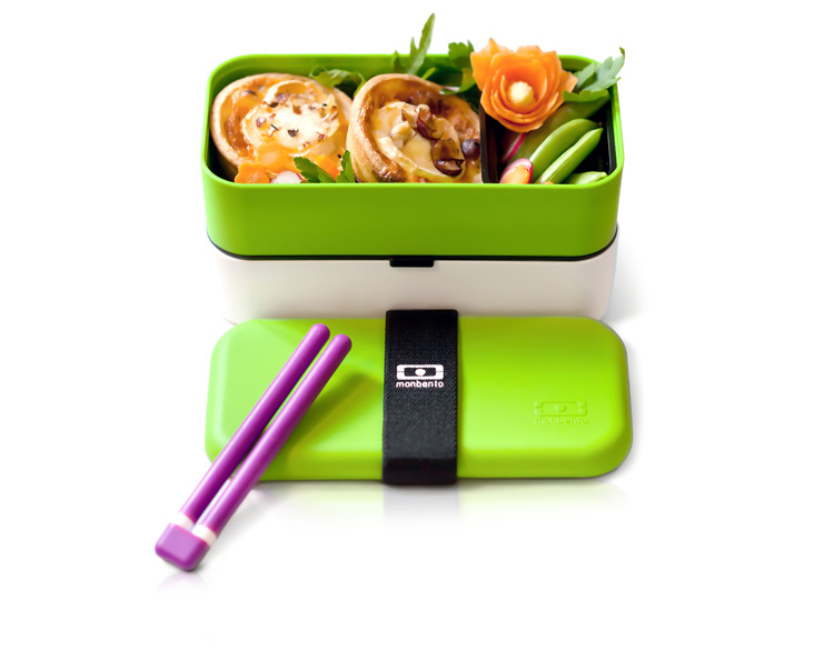 优集品 monbento饭盒 便当盒 日式便当盒 可微波 绿色/白色