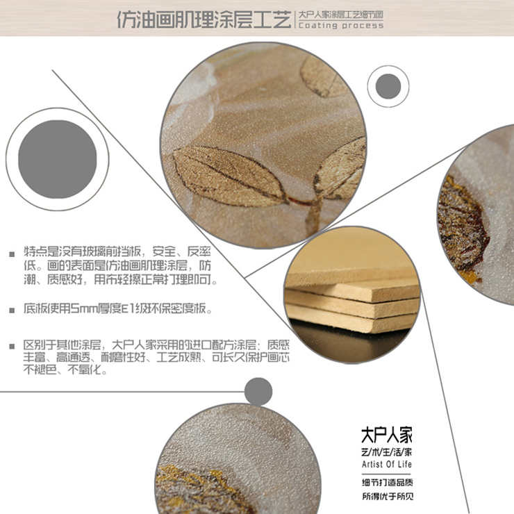 
                                        [大户人家]大框画世家 现代简约客厅装饰画 黑白复古墙壁画 餐厅挂画 沙发背景画 三张价格 65*65                