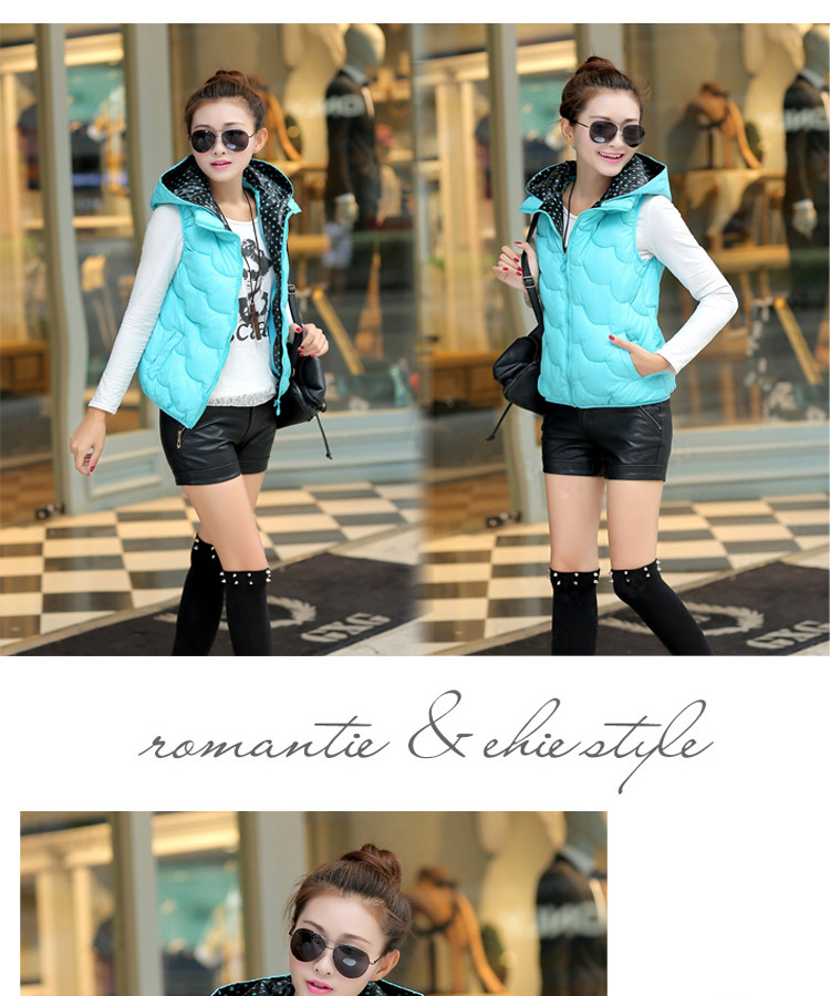 <em>羊诺</em>2014秋冬装新款韩版连帽加厚短款背心马