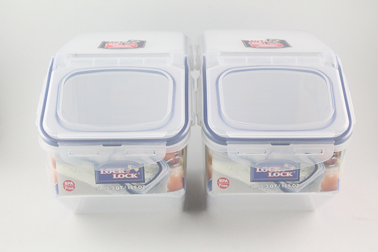 
                                        乐扣乐扣米桶 普通型塑料 保鲜盒 谷物桶 杂粮桶面粉桶 5L*2件套HPL700Q2 HPL700Q2                