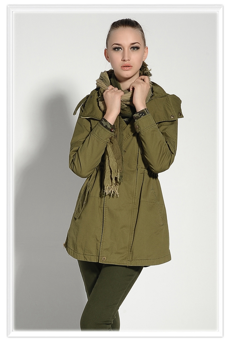 战地 新款<em>军用</em>衣服女款中<em>长款</em>战术<em>风衣</em> 军迷服