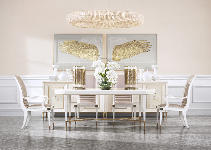 美克美家塞纳之光扶手餐椅bl10-6002-01a 白色