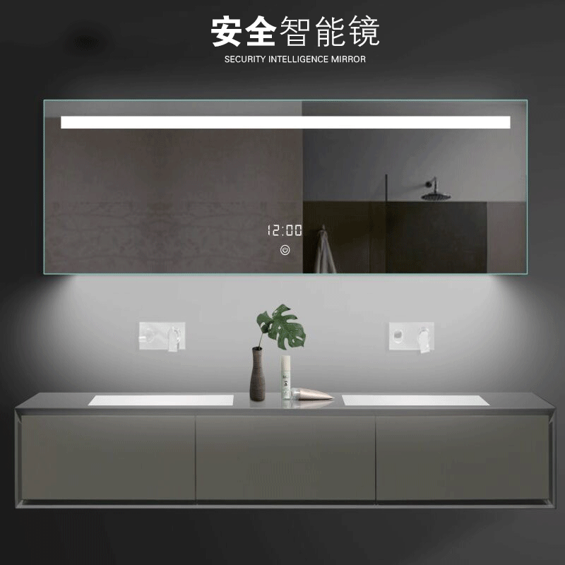 莱姆森(lamxon)智能浴室镜子时钟除雾led灯一体超亮 定制尺寸宽650*