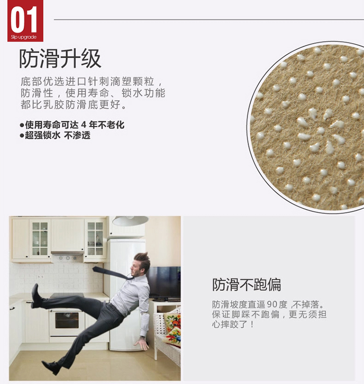 上院地毯 日式 加大加厚布艺厨房进门口吸水防滑地垫 进门垫脚垫地毯 布艺阳光小蜜蜂 加厚120*160cm
