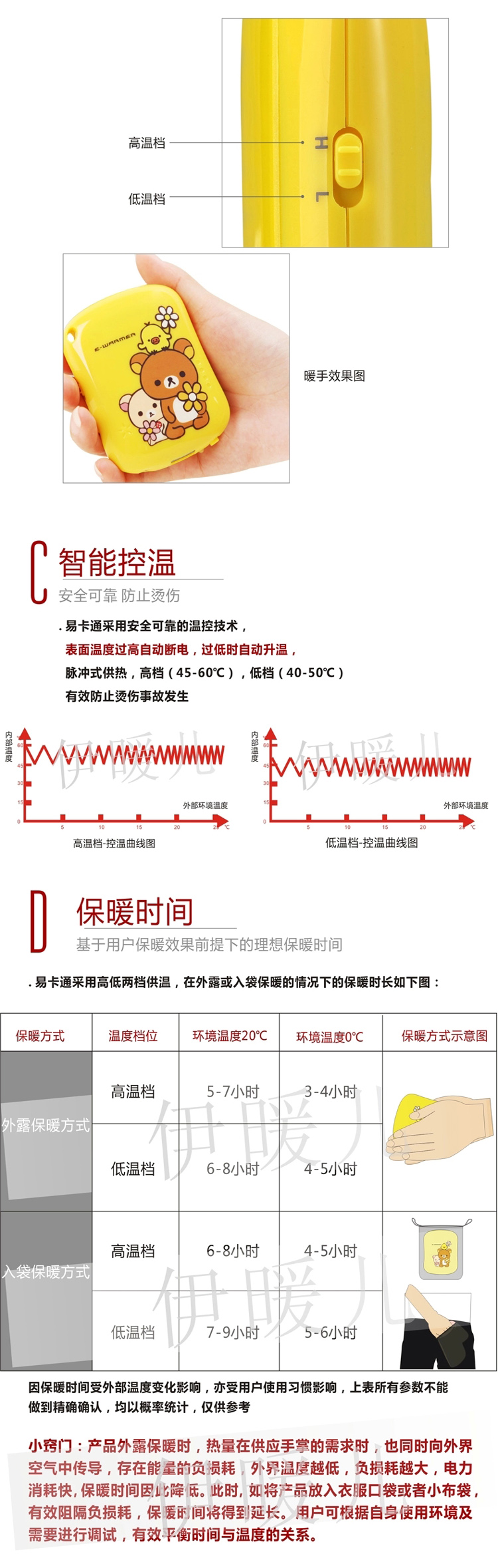 
                                        伊暖儿可爱USB充电暖手宝电暖宝非热水袋暖水袋电热饼可蓄电 易卡通 黑色乔巴                
