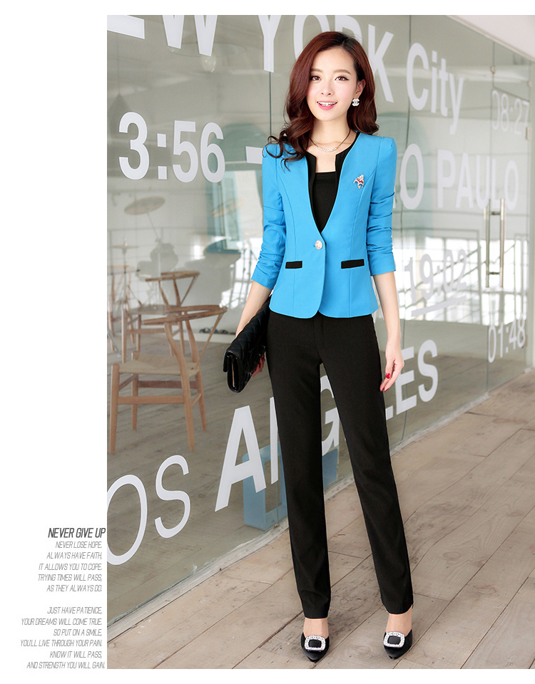 尚曼涵 2015春装新款职业休闲西服大码修身显瘦小西装女装女士黑色短外套 D9822 玫红西装+吊带 L