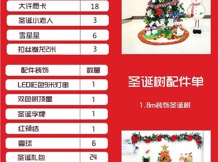 
                                        【买一颗送一颗】圣诞树1.5米套餐 装饰品套装 圣诞节 1.8米套餐装饰 礼物挂件 节庆饰 1.5米普通加密送1彩灯+快递                
