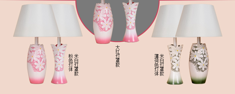卡烁尔红色高档结婚创意卧室温馨台灯 时尚实用设计婚庆台灯礼品 送朋友卧室装饰摆 粉色灯体 对装 粉红灯罩