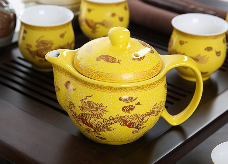 
                                        云品家居 茶具套装陶瓷功夫茶具 防烫双层杯整套茶具 玲珑牡丹双层杯ST                