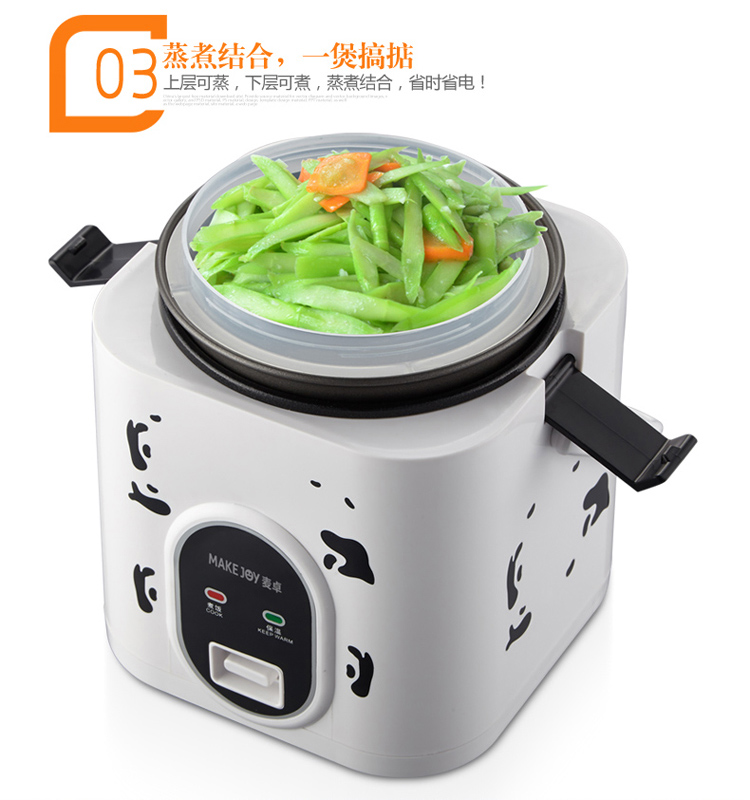 麦卓MAKEJOY MJ-6612迷你电饭煲多功能学生宿舍小电饭锅煲1.2L 6612白色1.2升