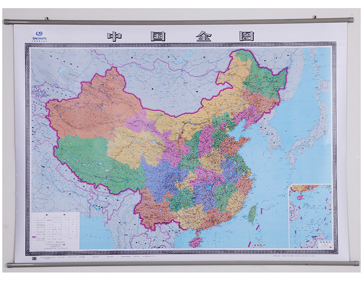 2019中国地图高清正版,中国地图高清版最大 【企业版】2019 中国地图 世界地图 2米*1.5米 大型办公挂图