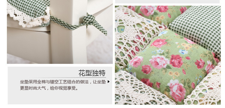 慢家居日韩全棉加厚碎花坐垫椅垫42*42CM 薰衣草