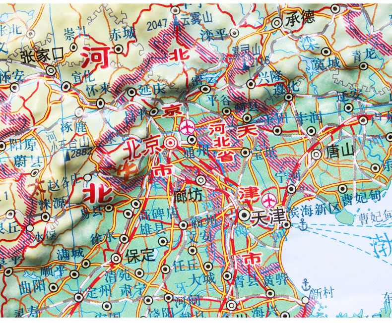 《中国地形立体地图挂图 1.1米x0.8米 地理学习挂图