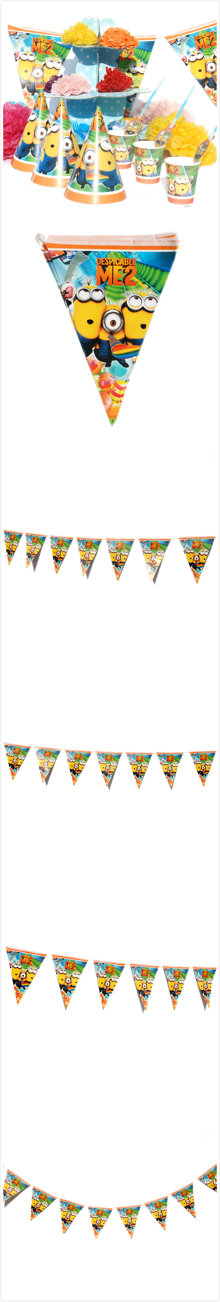 
                                        孩派白卡Disney/生日派对/生日用品/小黄人彩旗                