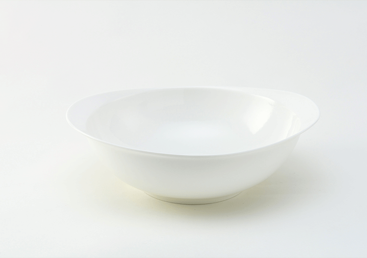 隆达骨瓷 经典白瓷大汤碗 11英寸OVA碗1只 实用双耳防烫餐具 新婚礼物