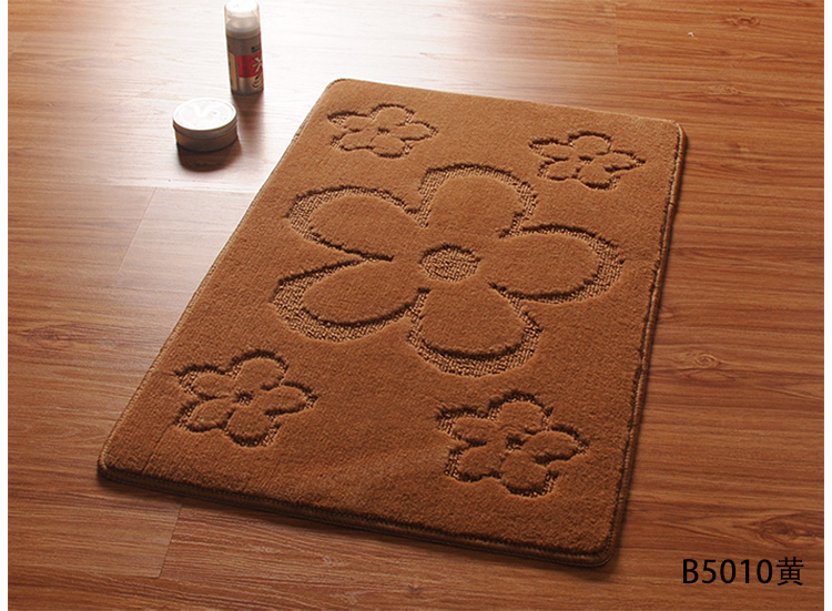 恒亚斯 门垫脚垫卫浴垫50*80cm地垫防滑垫 B5010黄 50*80cm